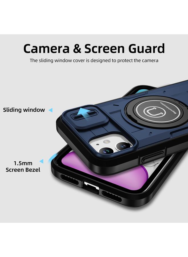 زبون جراب لهاتف iPhone 11 مزود بحامل مغناطيسي من مادة TPU الهجينة مع حامل هاتف منزلق لهاتف iPhone 11 - Image 3