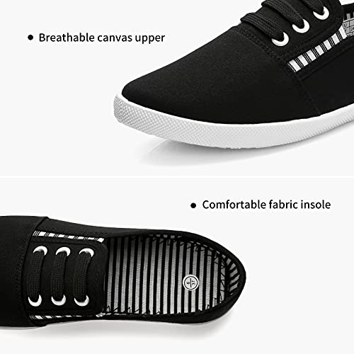 Shupua Women's Canvas Slip on Sneakers - Casual Walking Shoes - Non Slip Work Shoes - Black.us5 - Image 3