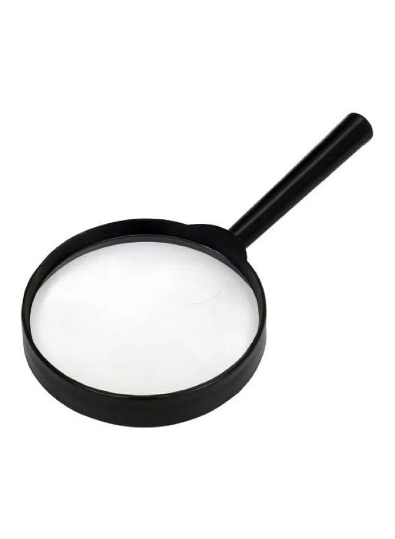 90mm clear magnifying glass with black plastic handle - Image 2