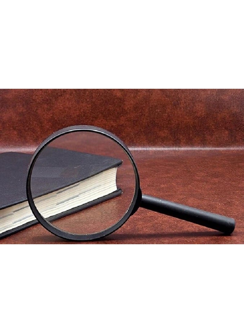 90mm clear magnifying glass with black plastic handle - Image 3
