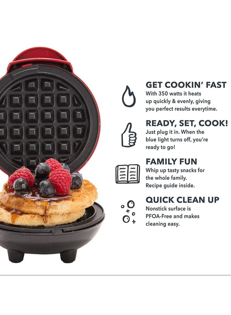 Mini Waffle Maker, Suitable For Making Single Waffles, Hash Browns, Keto Waffles, Easy To Clean, Non-Stick Surface, Ready In Minutes (Heart-Shaped) - Image 2
