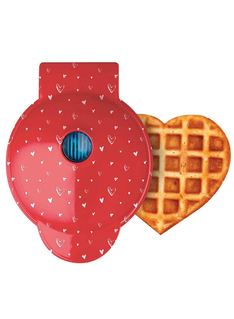 Mini Waffle Maker, Suitable For Making Single Waffles, Hash Browns, Keto Waffles, Easy To Clean, Non-Stick Surface, Ready In Minutes (Heart-Shaped) - Image 1