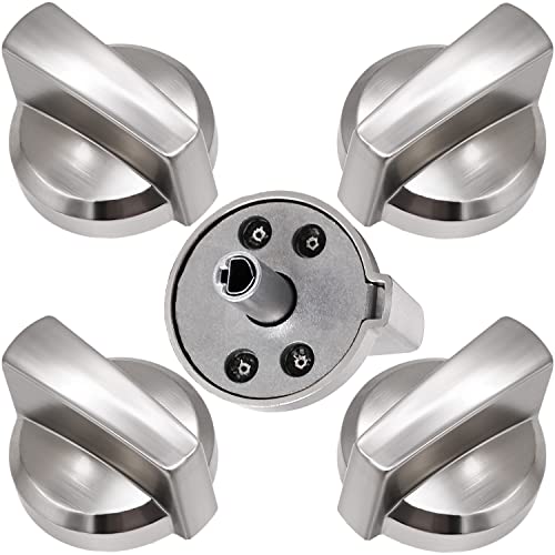 Funmit 5 Pack WB03X25796 Heavy Duty Burner Knob Exact Compatible with General Electric(GE) Stove Range Replaces AP5986232 WB03T10326 PS11721433 B071RXPPGF 4362262 Cooktop, Silver - Image 1