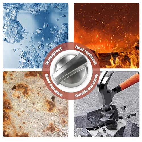 Funmit 5 Pack WB03X25796 Heavy Duty Burner Knob Exact Compatible with General Electric(GE) Stove Range Replaces AP5986232 WB03T10326 PS11721433 B071RXPPGF 4362262 Cooktop, Silver - Image 4