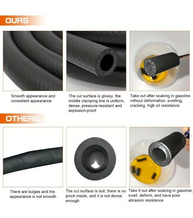 8mm ID Gasoline Diesel Fuel Hose 39.37 Inch for Cars Trucks Tractors - Image 5