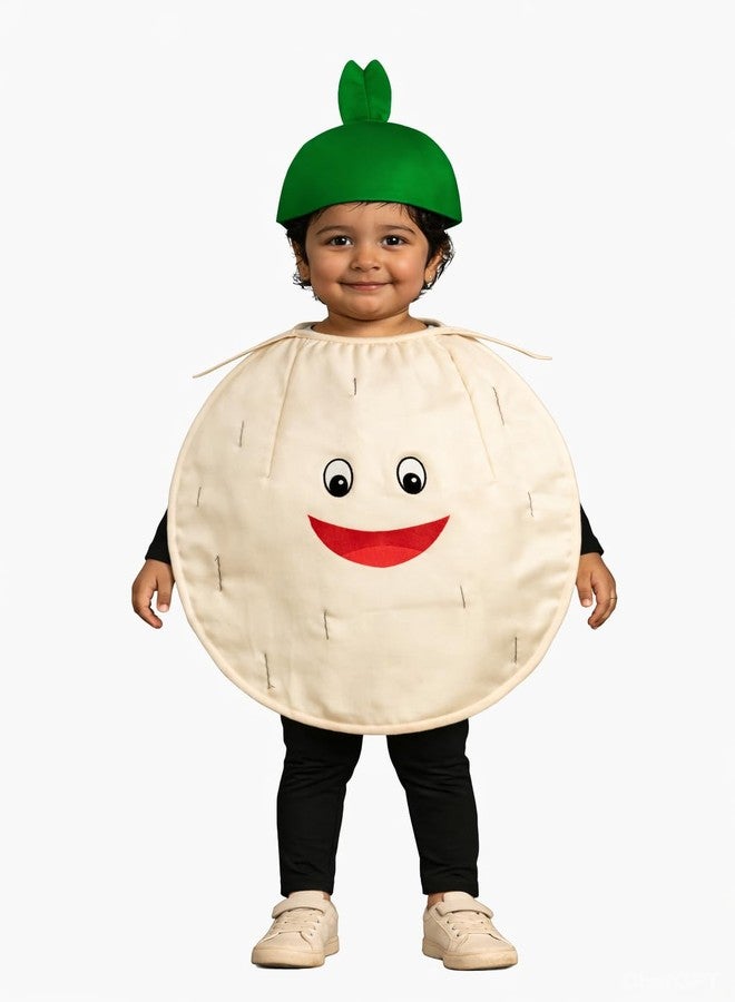 QuickBazaar Fruits & Vegetable Cutout Costume for Kids/Apple, Mango, Banana, Carrot, Brinjal, Tomato, Watermelon & More/Perfect for Fancy Dress Costume & Stage Shows (Potato Cutout, 3-4 Years) - Image 1