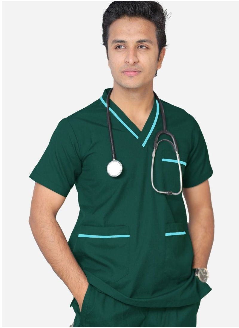 Medical Scrub Set | Unisex V Neck Dubai Style Scrub Suit With Turquoise Piping Top Overlap and Elasticated Drawstring Pant | Nursing Uniform Suit - pzsku/Z836E51F233D5A74F0F09Z/45/_/1690824180/cd60e8d4-3a0f-4fdf-a205-8698a4a7a069