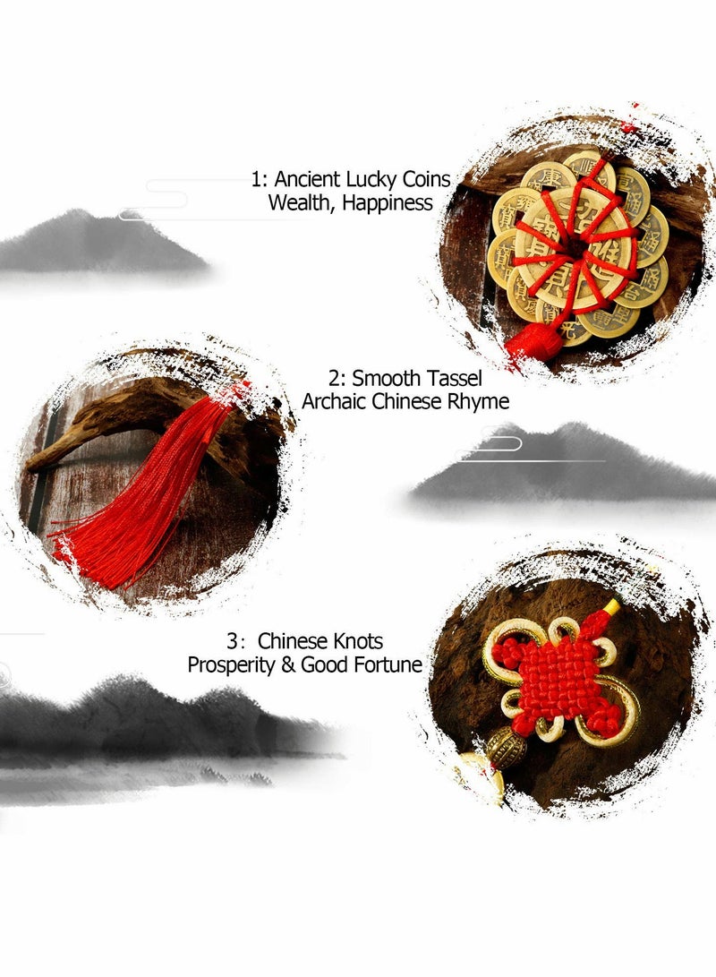 KASTWAVE Chinese Lucky Coins, Brass Copper Coins for Lucky Wealth, Chinese New Year Keychain - Image 3