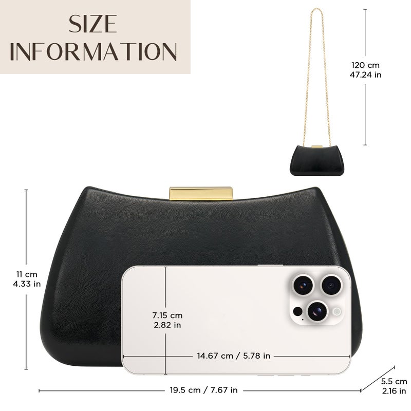 CHUNLI Dressy Clutch Purses for Women Formal PU Leather Bags Evening Clutch Handbag for Weddings, Proms, and Parties - Image 5