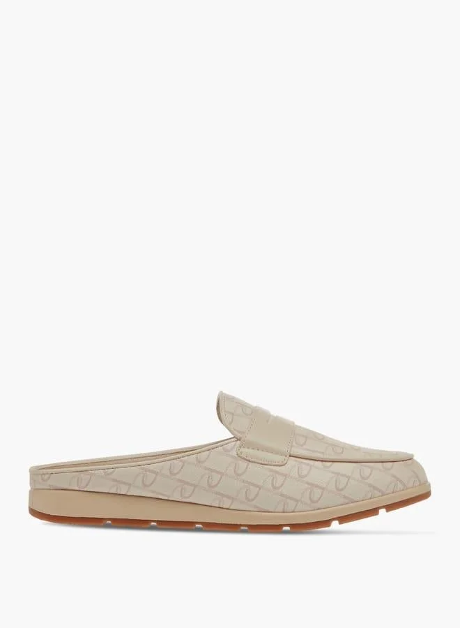 Paprika Women Monogram Print Slip-On Mules