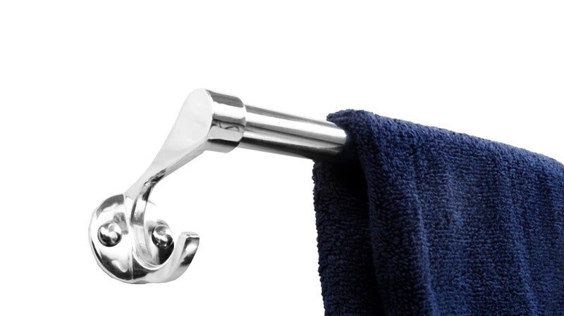 GARBNOIRE Stainless Steel Hook Towel Rod 18 inch Towel Holder Rod for Bathroom | Kitchen | Living Room - Image 3