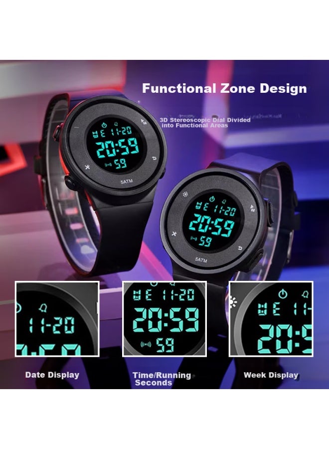 YAJIA Yajajia Electronic Watch For Boys, Middle And High School Students, Waterproof, Luminous, Multifunctional Sports Watch - Image 3