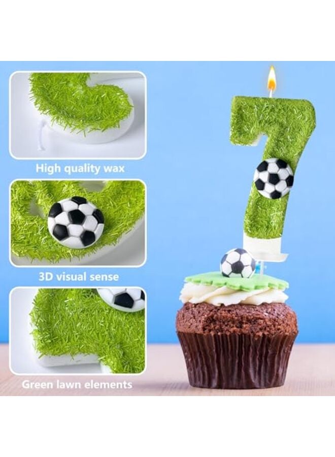 7th Birthday Candles, Soccer Birthday Decorations, Suitable for Girl and boy Cake Toppers, Wedding Cakes, Anniversaries, Party Celebrations, Birthday Decorations - Image 2