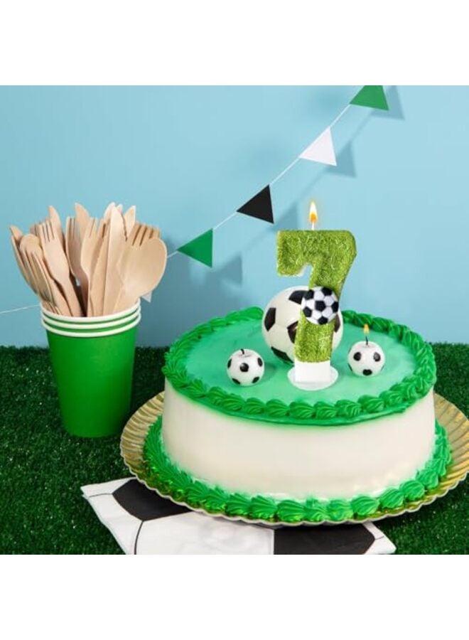 7th Birthday Candles, Soccer Birthday Decorations, Suitable for Girl and boy Cake Toppers, Wedding Cakes, Anniversaries, Party Celebrations, Birthday Decorations - Image 4