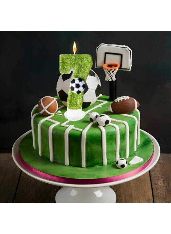 7th Birthday Candles, Soccer Birthday Decorations, Suitable for Girl and boy Cake Toppers, Wedding Cakes, Anniversaries, Party Celebrations, Birthday Decorations - Image 3