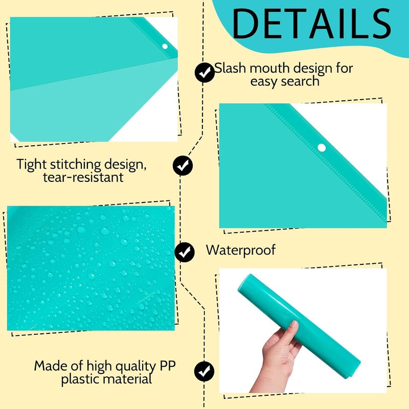 Maitys 30 Pack Binder Pockets 3 Hole Punch Clear Plastic Document Folders Binder Organizer Store Letter Size 8.5x11 Inch Paper Folders with Pockets Slash File Jacket for Office (Rainbow Color) - Image 3