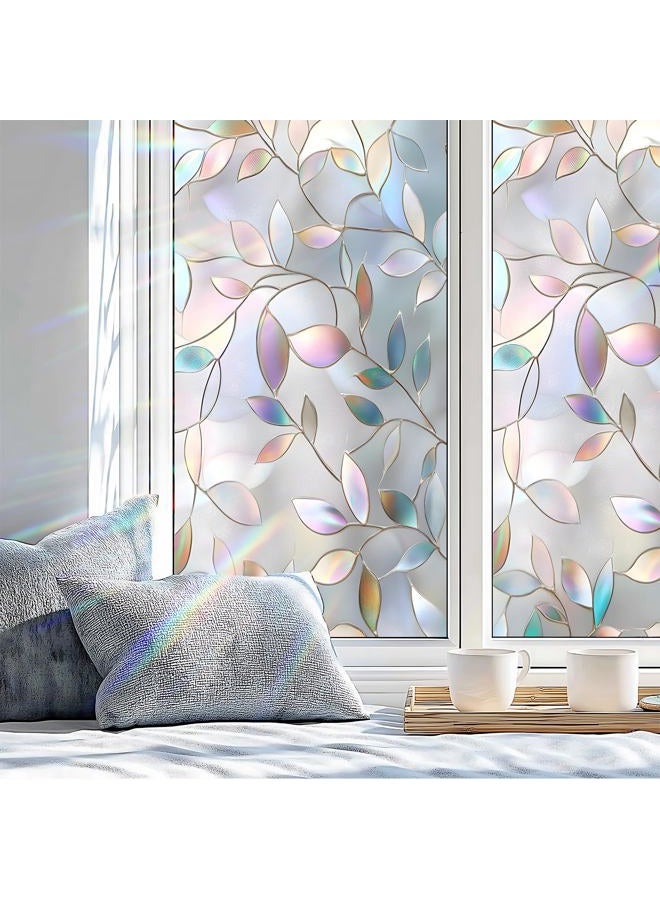AOHMPT Window Privacy Film Static Cling - Stained Glass Decorative Sun Blocking Window Covering, Non-Adhesive Removable Stickers for Home & Office, 17.5" x 39.3" - Image 1