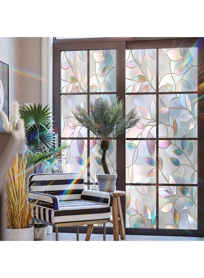 AOHMPT Window Privacy Film Static Cling - Stained Glass Decorative Sun Blocking Window Covering, Non-Adhesive Removable Stickers for Home & Office, 17.5" x 39.3" - Image 3