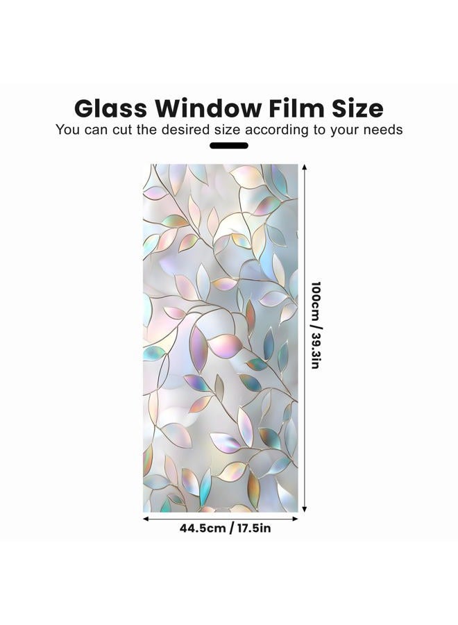 AOHMPT Window Privacy Film Static Cling - Stained Glass Decorative Sun Blocking Window Covering, Non-Adhesive Removable Stickers for Home & Office, 17.5" x 39.3" - Image 2
