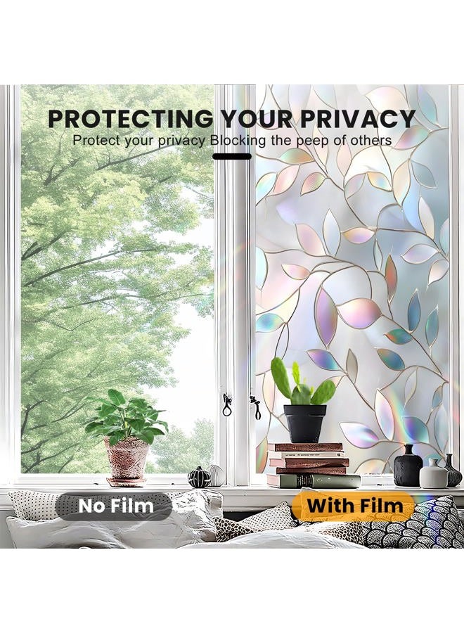 AOHMPT Window Privacy Film Static Cling - Stained Glass Decorative Sun Blocking Window Covering, Non-Adhesive Removable Stickers for Home & Office, 17.5" x 39.3" - Image 5