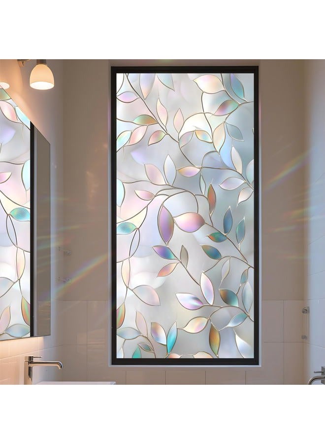 AOHMPT Window Privacy Film Static Cling - Stained Glass Decorative Sun Blocking Window Covering, Non-Adhesive Removable Stickers for Home & Office, 17.5" x 39.3" - Image 4