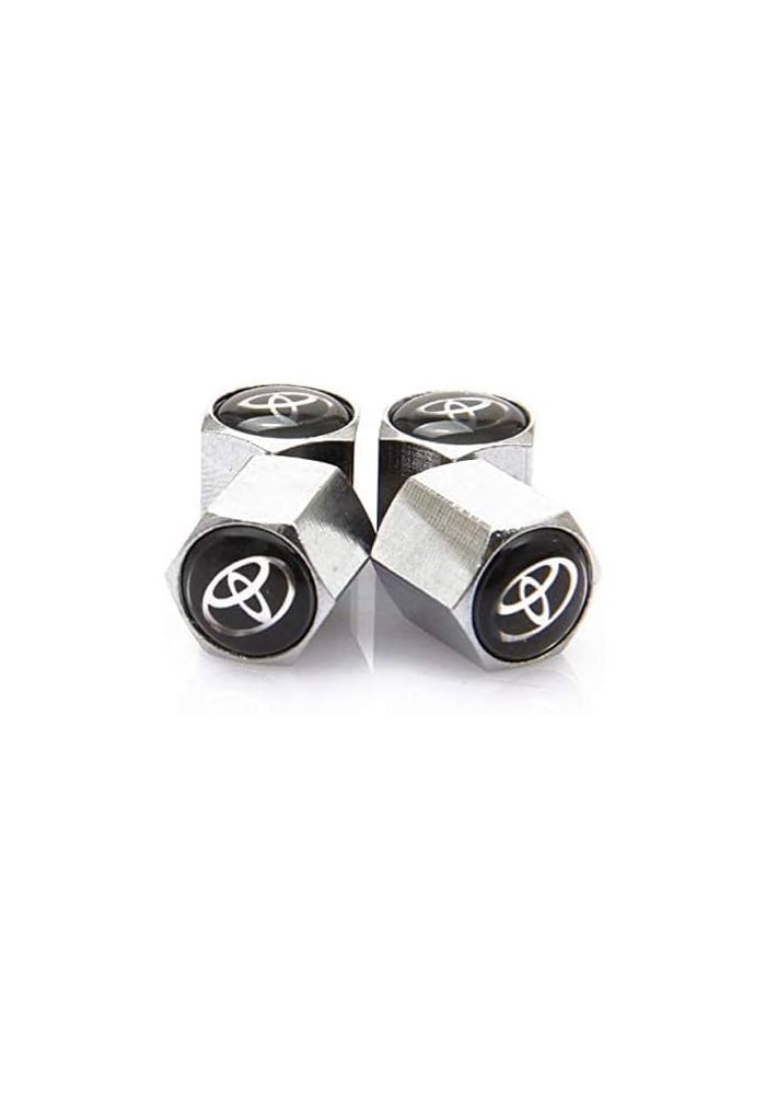 VIQILANY 4pcs Anti-theft Silver Chrome Car Wheel Tyre Valve Caps for Toyota - Image 2