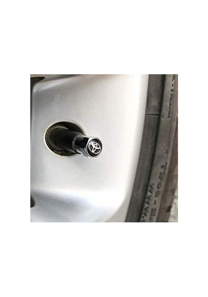 VIQILANY 4pcs Anti-theft Silver Chrome Car Wheel Tyre Valve Caps for Toyota - Image 3