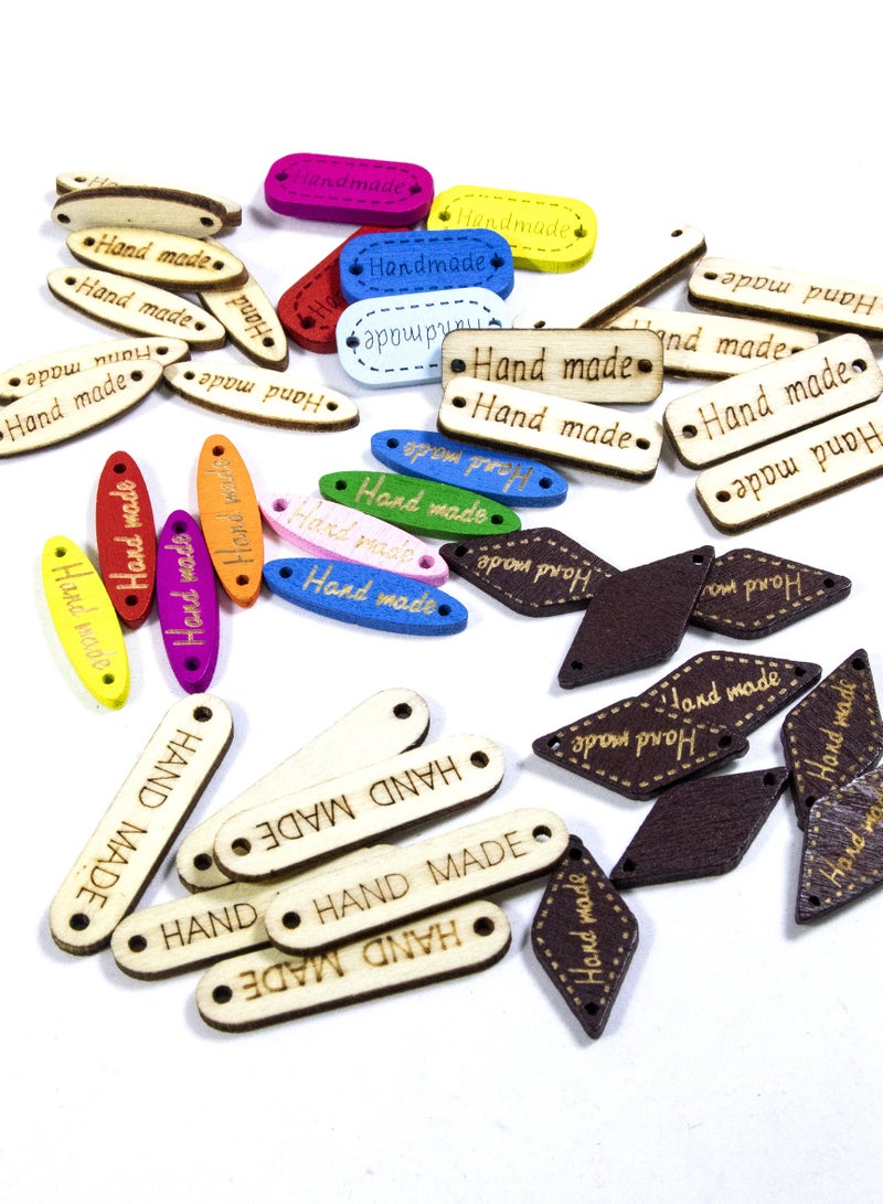100-Piece Oval Wooden Handmade Labels – 27mm Dark Wood Tags for DIY Crafts & Gifts - Image 5