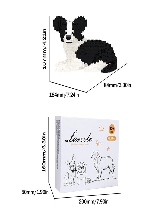 Larcele مكعبات بناء الكلاب الصغيرة من لارسيل، مناسبة للأعمار من 12 سنة فما فوق، 918 قطعة KLJM-02 (كلب بوردر كولي 2) - Image 4