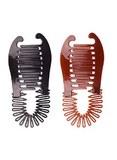 Suoirblss 2Pcs Plastic Interlocking Banana Clip Clincher Interlocking Two Sides Hair Comb Elongated Ponytail Holder  - Image 2