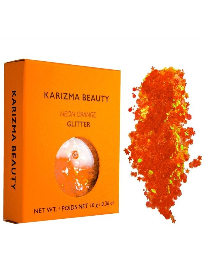 KARIZMA ليالي نيون! 4x 10g جليتر وجه سميك، جليتر شعر، جليتر عيون وجليتر جسم للنساء والرجال. جليتر ريف، ملحقات مهرجان ومكياج جليتر تجميلي. - Image 4