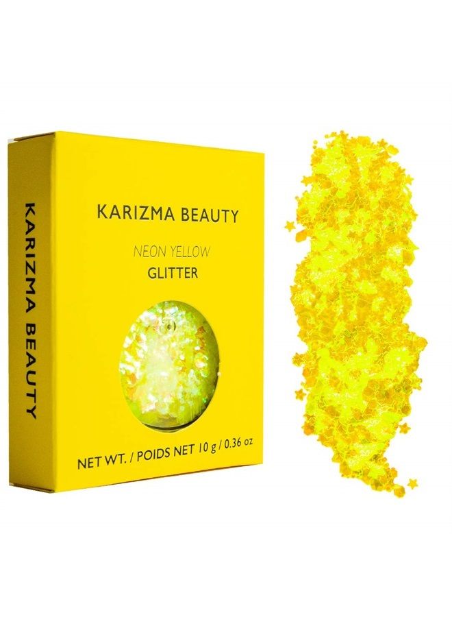 KARIZMA ليالي نيون! 4x 10g جليتر وجه سميك، جليتر شعر، جليتر عيون وجليتر جسم للنساء والرجال. جليتر ريف، ملحقات مهرجان ومكياج جليتر تجميلي. - Image 5