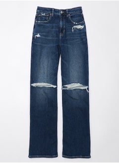 American Eagle AE Dreamy Drape بنطلون جينز ممزق فائق الخصر وواسع الساق  - Image 1