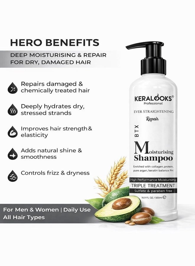 Keralooks professional® Moisturising Shampoo for Dry Hair, 250ml For Daily Use | Moisturizes,Hydrates,straight & shine | Colour Protect Formula | For Men & Women | Sulfate & Paraben free - Image 5