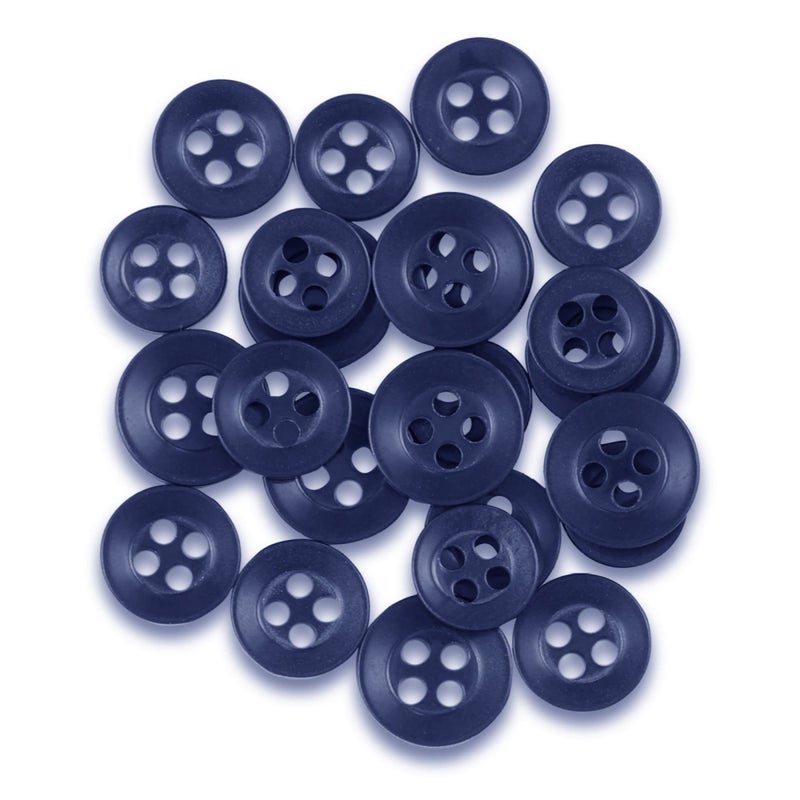 ButtonMode ButtonMode Standard Shirt Buttons 22pc Set Includes 8 Front 11mm or 716 in 7 Sleeve 10mm or 38 in  7 Collar Buttons 9mm or Almost 38 in Blue Navy