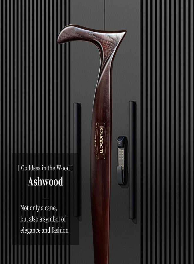 ispuoocti Wooden Walking Cane for Men and Women -Natural Solid Wood, 3 Rubber Tips, Heavy Duty, with Travel Bag- Wooden Walking Stick, Ergonomic Canes for Seniors Unisex Walking Canes (Maple Brown) - Image 2