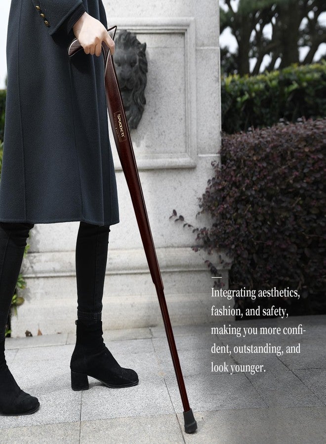 ispuoocti Wooden Walking Cane for Men and Women -Natural Solid Wood, 3 Rubber Tips, Heavy Duty, with Travel Bag- Wooden Walking Stick, Ergonomic Canes for Seniors Unisex Walking Canes (Maple Brown) - Image 3
