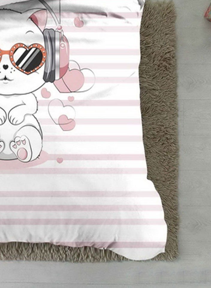 فيفوريت فيفرت طقم لحاف أطفال أبيض نقشة بألوان متعددة سنجل نفر طقم 4 قطع - Image 4