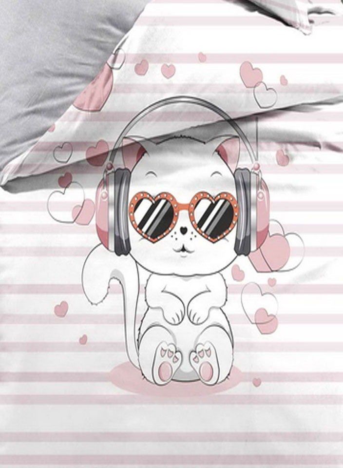 فيفوريت فيفرت طقم لحاف أطفال أبيض نقشة بألوان متعددة سنجل نفر طقم 4 قطع - Image 3