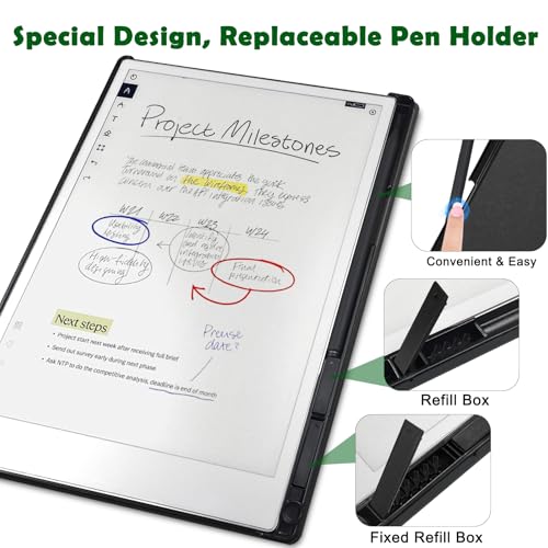 Aippdo Case for Remarkable Paper Pro Tablet 11.8" (Released in 2024), Hard Back Shell Protective Book Folio Cover with Built-in Pen Holder, with Auto Sleep/Wake Function. - Image 4