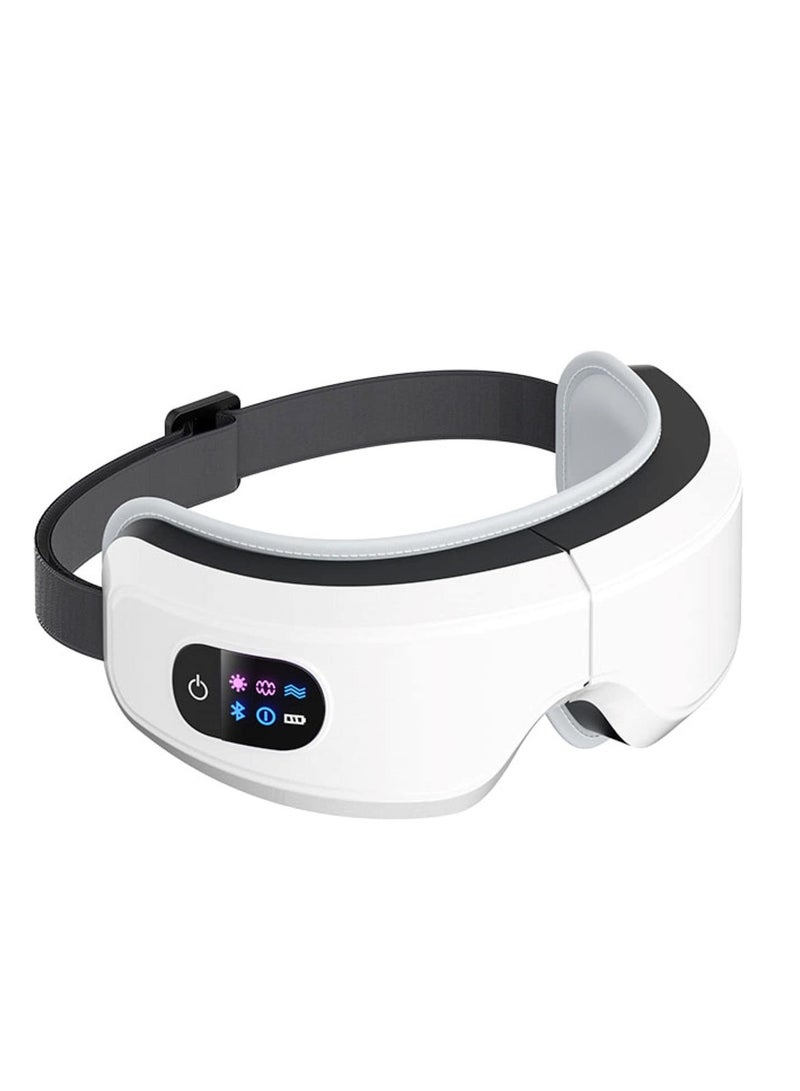 Excefore Eye Massager with Heat and Vibration, Hot Compress Eye Mask, Bluetooth Music Rechargeable Eye Protector, for Relax and Reduce Eye Strain Dark Circles Eye Bags Dry Eye Improve (White) - Image 2