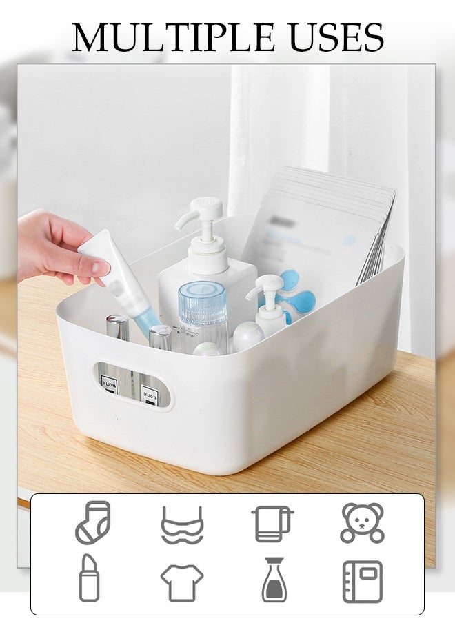 DUNISO 3-Pack Storage Bin,Small Plastic  Containers for Organizing with Handles,Multi-Use Durable Cabinet Organizer for Closets, Shelves and Countertops (Grey) - Image 4