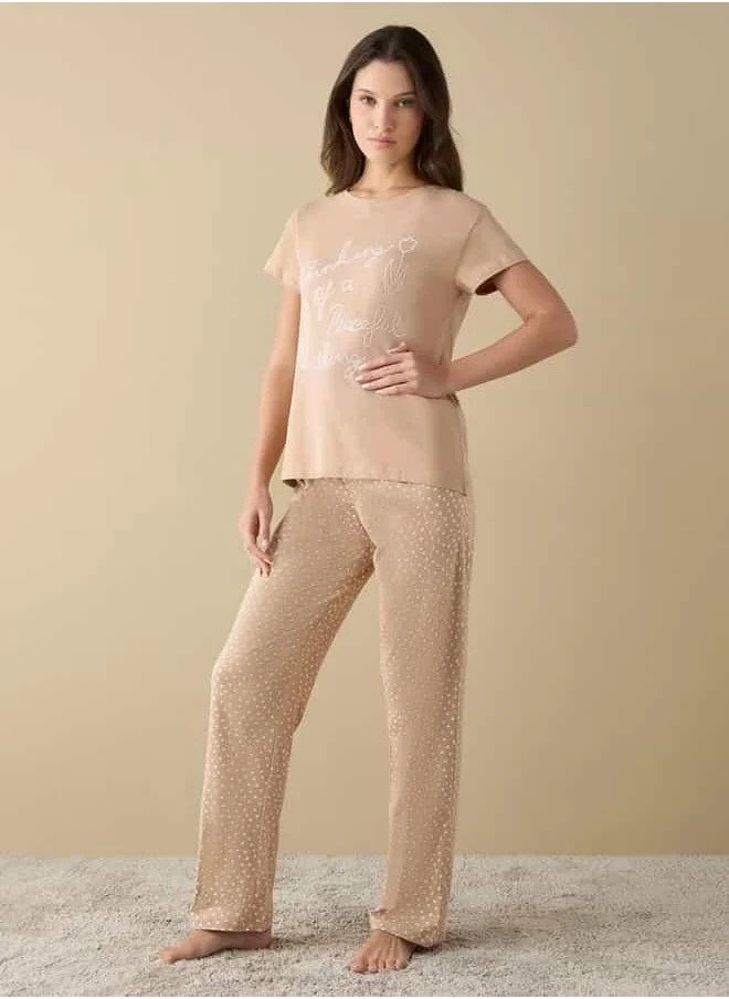فاف Printed T-shirt and Pyjama Set