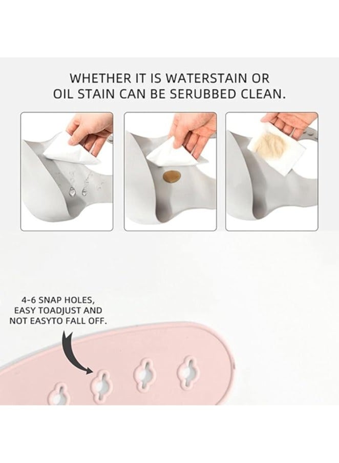 Pixie Baby Silicone Bibs Easily Clean Soft Adjustable Waterproof Toddler Silicone Bibs for Babies Girl and Boy (Bunny) - Image 2