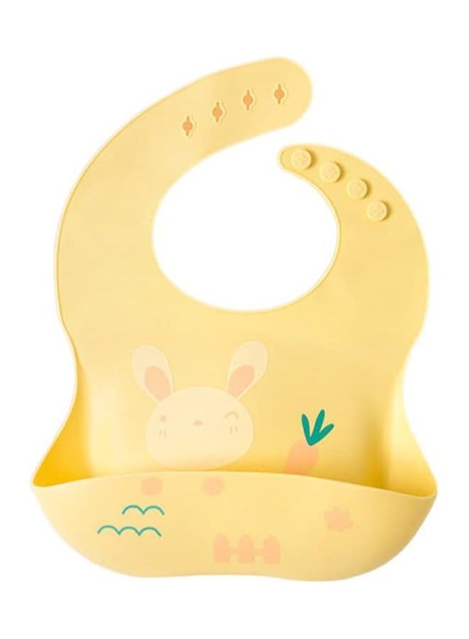 Pixie Baby Silicone Bibs Easily Clean Soft Adjustable Waterproof Toddler Silicone Bibs for Babies Girl and Boy (Bunny) - Image 1