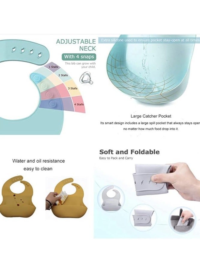Pixie Baby Silicone Bibs Easily Clean Soft Adjustable Waterproof Toddler Silicone Bibs for Babies Girl and Boy (Bunny) - Image 3