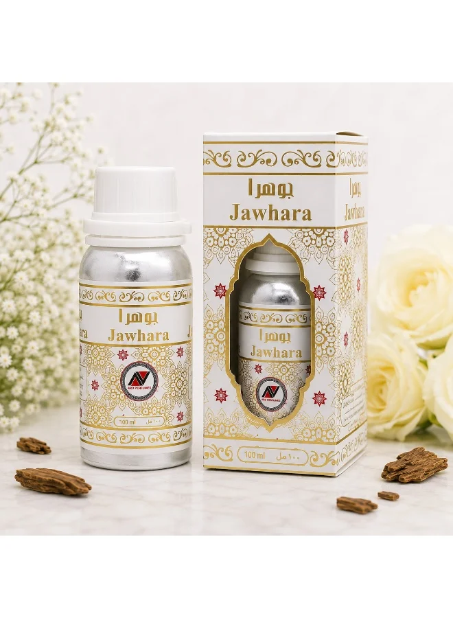 ARD PERFUMES Jawhara Concentrated Perfume Oil by Ard Perfumes – 100ml, Alcohol-Free, Amber Musk Fragrance with Fresh Floral & Green Notes | Long Lasting Attar for Women