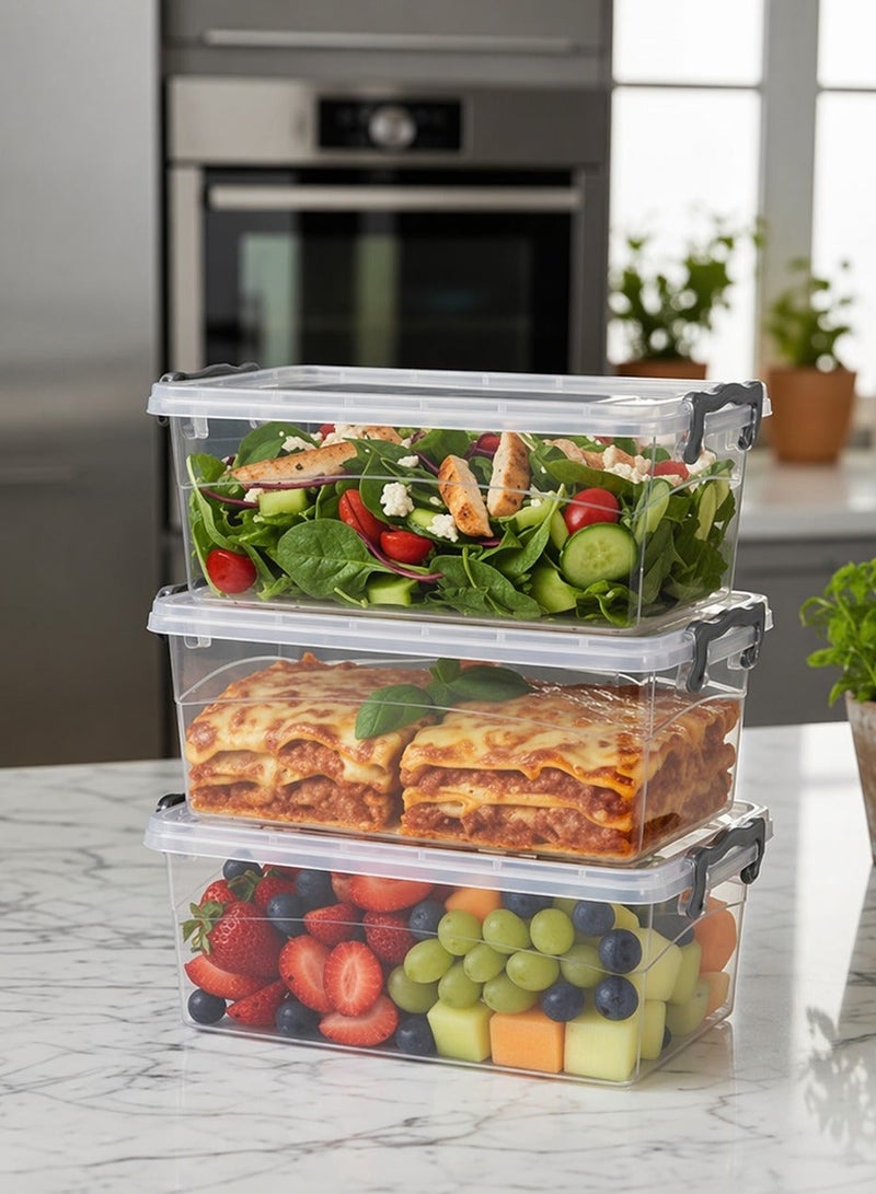 favilla Multi-purpose plastic container set - 3 pieces, , high quality - 1.2-liter capacity - Image 1