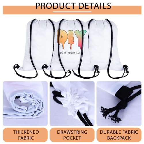 MAIKESUB 20 Pieces Sublimation Drawstring Backpack Bags Cinch Sack with String DIY Gym Sports Sackpack Lightweight - Image 3