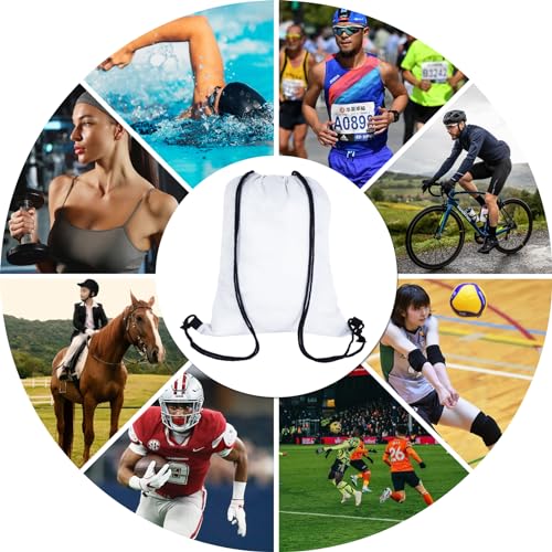 MAIKESUB 20 Pieces Sublimation Drawstring Backpack Bags Cinch Sack with String DIY Gym Sports Sackpack Lightweight - Image 4